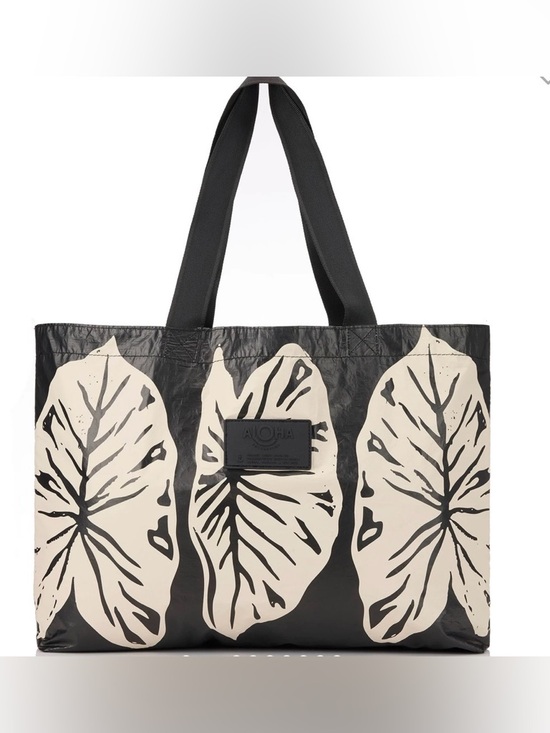 ALOHA Collection Handbags - ALOHA Collection Reversible Splash Proof Tote Kalo Sandstone Black  Holo Holo